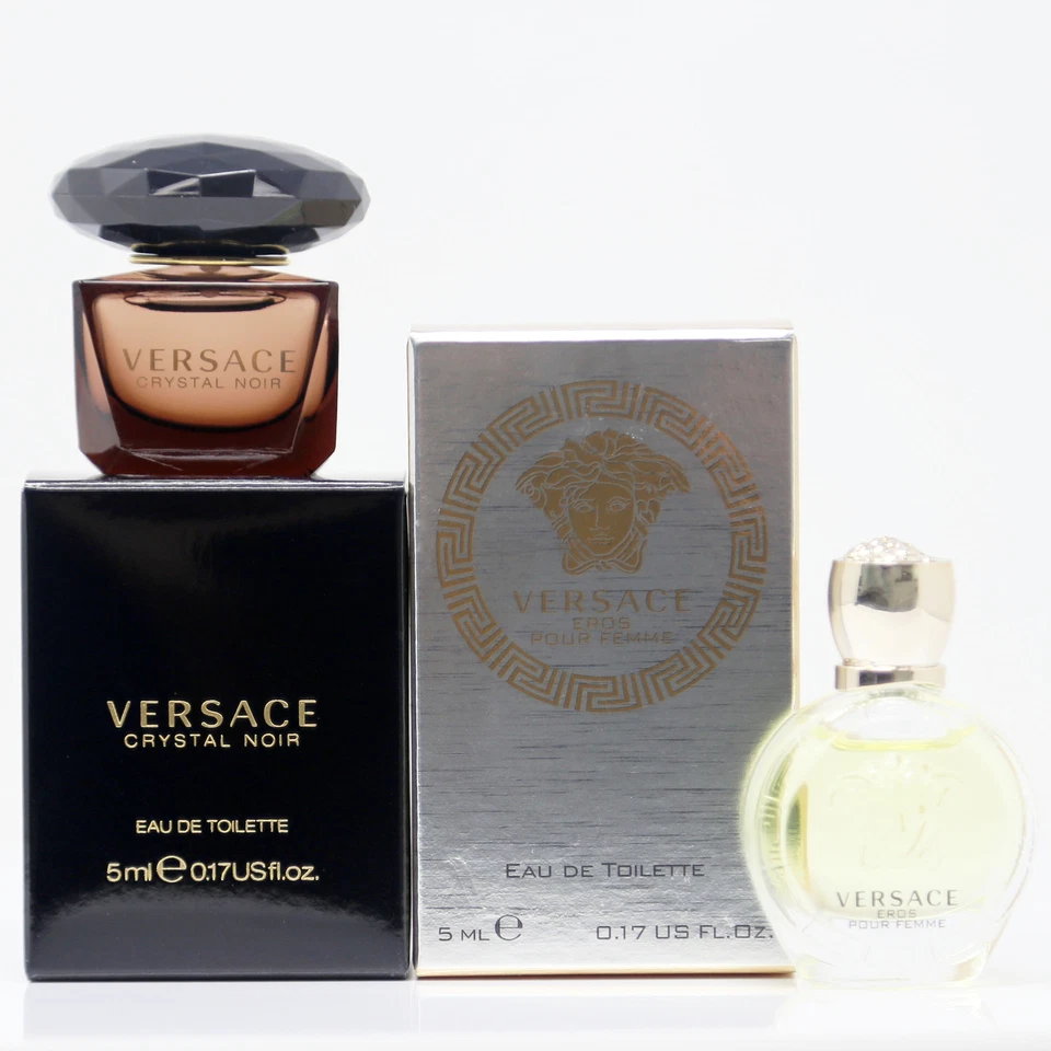 2pc Mini Gift Set Versace Crystal Noir EDT 5ml and Eros Women EDT 5ml