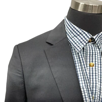 42S  Lanificio F.LLI Cerutti Mens Suit Jacket Sport Coat Blazer Black Wool Italy - Image 1 of 4