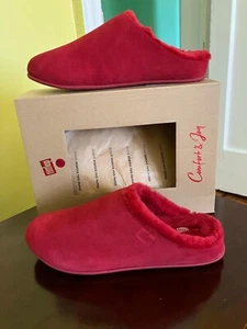FITFLOP CHRISSIE SHEARLING SLIPPERS RICH RED US size 9 - Picture 1 of 7