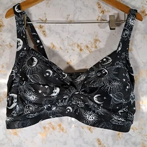 Daci Swimsuit Top Black String Adjustable Stap Swim Padded Bra Size 22W. - Picture 1 of 7