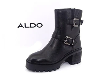 ALDO PALOMINA Cowboy-Bikerstiefelette Stiefel Boots Schuhe Leder Schwarz Gr. 39 - Bild 1 von 14