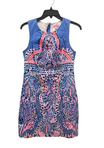 Lilly Pulitzer Mila Shift Dress Tic Tac Tile Engineered Size 4 Cotton - Picture 1 of 8