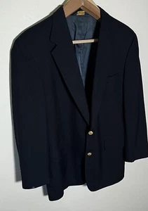 VINTAGE Brooks Brothers Blazer Jacket Navy Blue Gold Button Ivy Trad Sz 42R USA - Picture 1 of 10