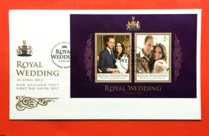 NEW ZEALAND FDC 2011 ROYAL WEDDING WILLIAM & KATE MINI SHEET - Picture 1 of 1