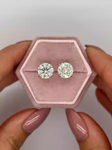 4 Carat IGI Certified E VS1 Lab Grown Diamond Studs 14K Gold Push Backs - Picture 1 of 10