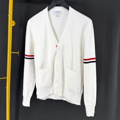 Cardigã Thom Browne Braço Ponto Milão MKC310A 140186332 - Imagem 1 de 4