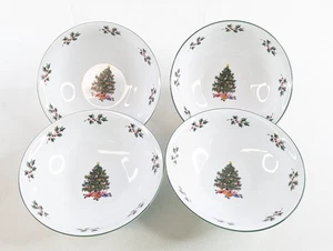 Gibson Noel Morning Replacement Bowls Set of 4 6 3/8" Holiday Stoneware - EUC - Picture 1 of 3