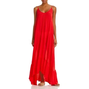 AQUA Maxi Cover Up Dress Red Size M New - Picture 1 of 8