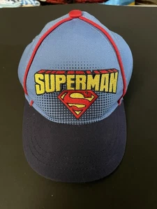Superman DC Comics Toddler Adjustable Baseball Hat Cap Blue Yellow Red Logo - Picture 1 of 4