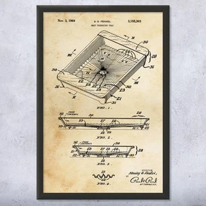 Meat Packing Tray Patent Wall Art Poster, Canvas or Framed Culinary Gifts - Picture 1 of 15