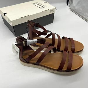 a.n.a Natalia Womens Criss Cross Strap Gladiator Sandals Brown Size 9.5M - Picture 1 of 12
