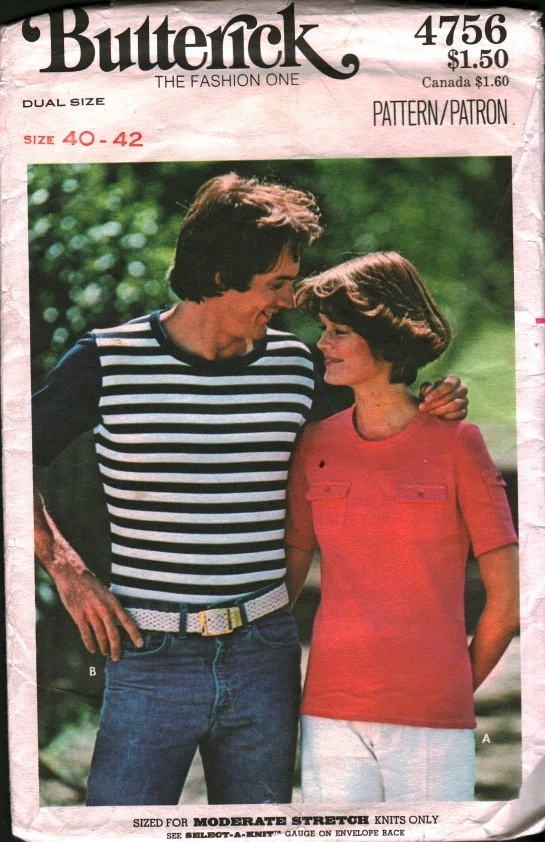 Camiseta Top 4756 Vintage Butterick Costura Patrón Años 70 Para Hombre 40-42 Fuera de Uso Coser Foto 1 de 2