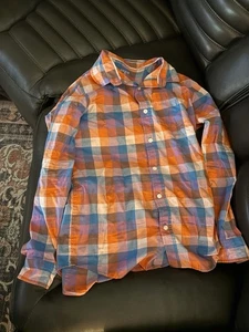 Nwt xl (16) Cat & Jack blue plaid button up shirt collar Boys Big kids 16 - Picture 1 of 3