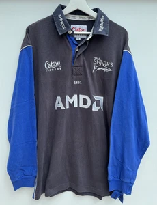 Sale Sharks 2003/04 Rugby Shirt Cotton Traders Long Sleeve Blue Mens XL - Picture 1 of 9