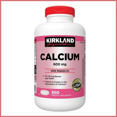 Kirkland Signature кальций 600 мг. с витамином D3, 500 таблеток - Бесплатная доставка! - Изображение 1 из 4