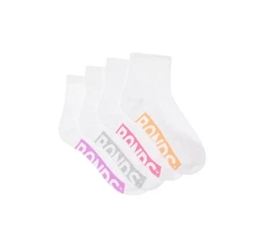 20 Pairs X Bonds Kids Logo Light Cushioned Quarter Crew White Multi Socks - Picture 1 of 3