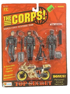 1996 Lanard The Corps TOP SECRET (3x Actionfiguren + Motorrad) NEU SEALED #5 - Bild 1 von 4