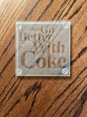3 VTG glass Drink Coca Cola drink Coasters Coke advertisement - Image 1 of 2