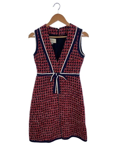 GUCCI Altro Abito Tweed Media Lunghezza Senza Maniche Cotone ROSSO 550348