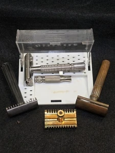 Lot of 5 Old Gillette Safety Razors US MILITARY Barbershop Barber Shaving @4 - Picture 1 of 13