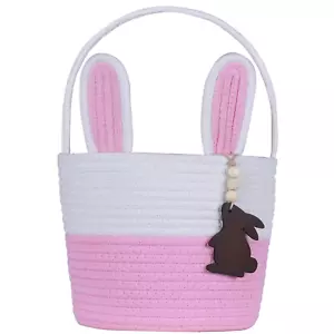 Easter Basket, Empty Easter Baskets Essentials for Kids Boys Girls with Bunny Ta - Picture 1 of 12