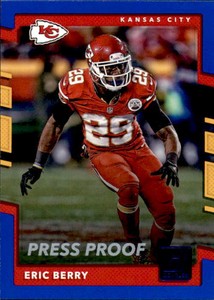 2017 DONRUSS BLUE PRESS PROOF BASE #83 ERIC BERRY KANSAS CITY CHIEFS 