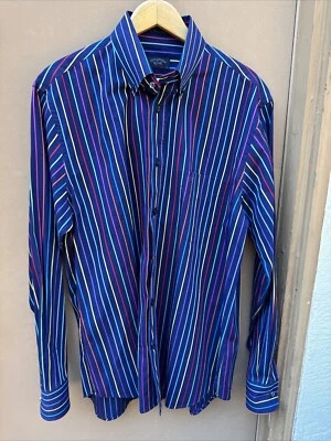Paul & Shark Yachting Made in Italy the Yacht Club Multi-Color Stripe Shirt Sz42 - Image 1 of 4