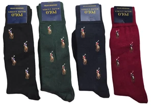 Polo Ralph Lauren Mens Mercerized Cotton Socks Single Pair All Over Pony NWT - Picture 1 of 9