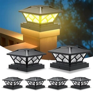 Solar Fence Post Lights, Solar Post Lights Outdoor Decorate Garden Pathway - Picture 1 of 12
