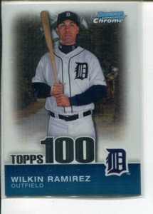 2010 Bowman Chrome Topps 100 Prospects Wilkin Ramirez #68 Detroit Tigers /999