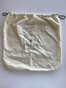 Vintage Authentic 13.5” GUCCI Dust Bag Cotton Storage Pouch Drawstring ITALY - Picture 1 of 8
