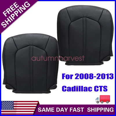 For 2008 2009 2010 2011 2012 Cadillac CTS  Front Bottom Leather Seat Cover Black - Image 1 of 4