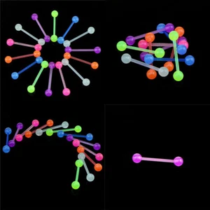 Tounge Piercing Hot Tongue Bar Nipple Metal Free Bio Flex Barbell Allergy - Picture 1 of 16