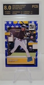 2022 Donruss Independence Day Oniel Cruz Rookie (RC) No. 80 FCG 8