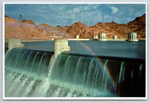 Arizona Spillway Rainbow at Hoover Dam NV Postcard UNP 6x4 Lake Mead Flood Gates - Picture 1 of 2
