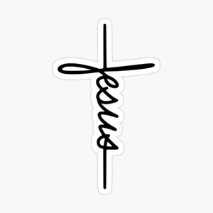 Religious Christian Cross Jesus Car Truck Window Bumper Vinyl Sticker Decal 01 - Picture 1 of 1