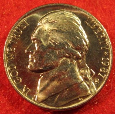 1987 P Philadelphia Jefferson Nickel - Uncirculated - Image 1 of 3