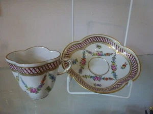 Potschappel Dresden Sammeltasse Rarität 4-passig Goldrand Original C. Thieme - Picture 1 of 9