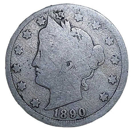 1890 Liberty "V" Nickel 5 Five Cents ~ Scarce Date ~ G GOOD Cover