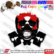 Radioactivity Skeleton Mask Full Color Car Truck Window Vinyl Decal Sticker.