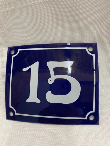 Vintage Style Blue Enamel Porcelain French House Number Door Steel Metal Sign 15 Cover