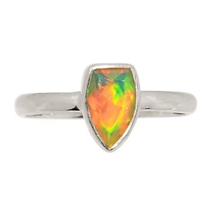 Anillo de plata esterlina 925 facetado natural ópalo etíope joyería s.6 ALLR-32296 - Imagen 1 de 1