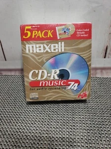 Maxell CD-R 74 Mins CD-R74MU / 5 PACK / Audio Music CD-R Blank Recordable Discs  - Picture 1 of 6