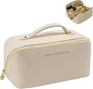 Travel Cosmetic Bag, with Compartments, Large - Apricot Color - Picture 1 of 5