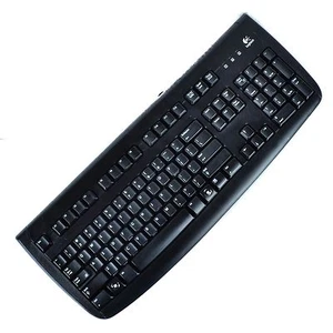 Teclado con cable Logitech 8676330043 YSAF76 PS/2 104 teclas resistente a derrames negro - Imagen 1 de 9