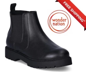 Wonder Nation Little & Big Girls size 13 Chelsea Boot color BLACK NEW - Picture 1 of 12