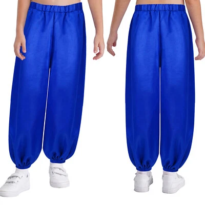 Kids Girls Pants Elastic Waistband Sweatpants Theme Bloomers Palazzo Trousers - Image 1 of 4