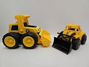(Lot Of 2)Caterpillar And TootsieToy Bulldozer Front Loader Plastic Yellow Black - Picture 1 of 16