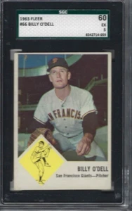 1963 Fleer Baseballkarte #66 Billy O'Dell San Francisco Giants bewertet SGC 5 - Bild 1 von 2