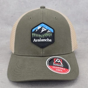 Avalanche Outdoor Supply Company Trucker Hat Snapback Green Beige One Size Cap - Picture 1 of 13